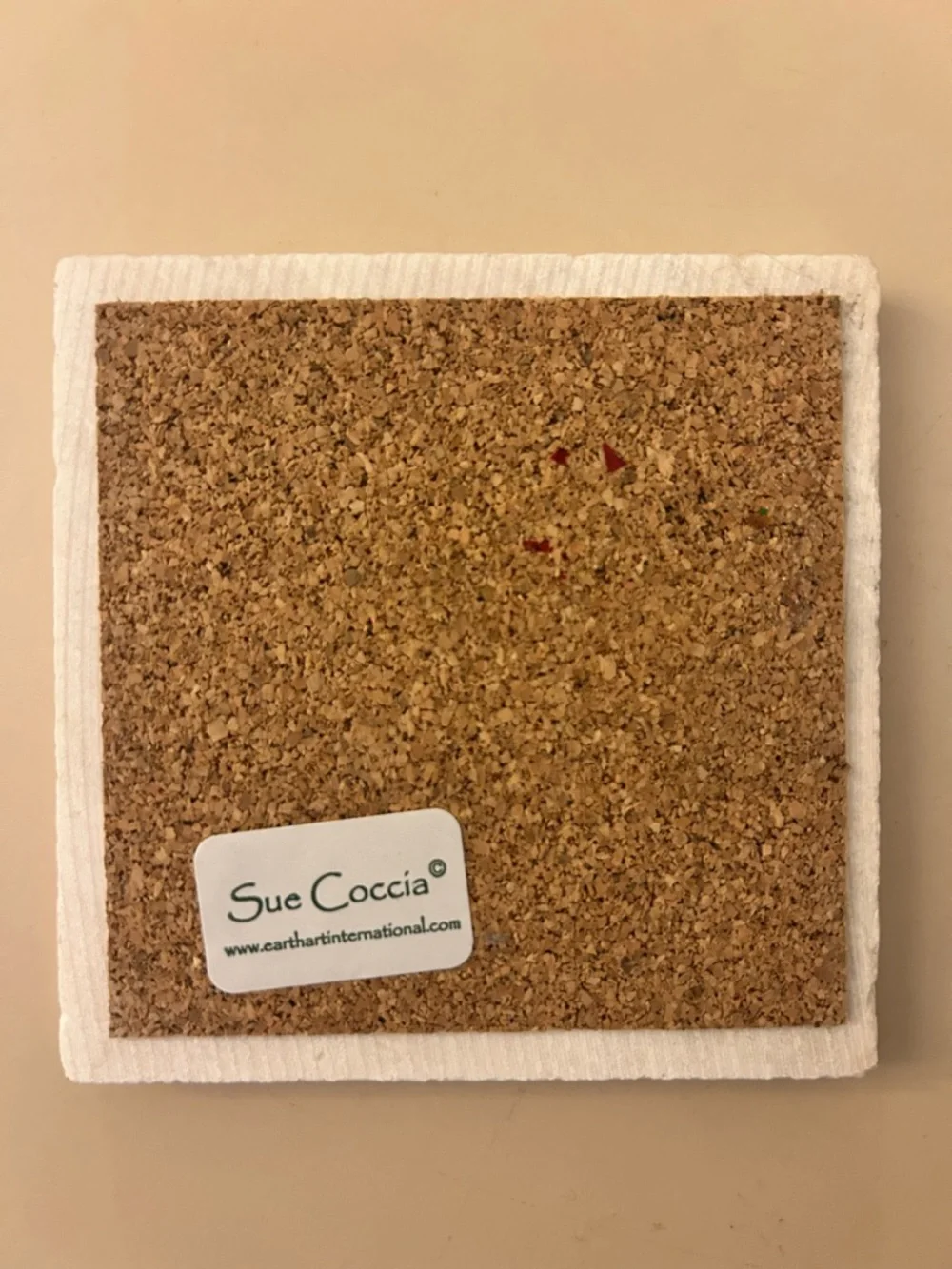 $ 5/$25 SUE COCCIA'S STUDIO Hand-drawn KOKOPELLI Animal Spirit Marble Coaster